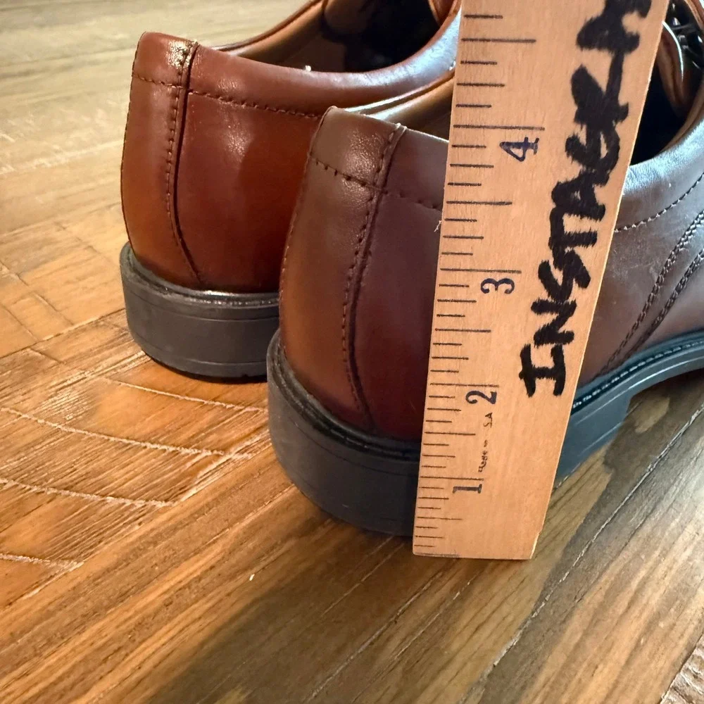 Nunn Bush Baxter PT OX Mens Cognac Leather Dress Shoes 9.5 M 81407-221